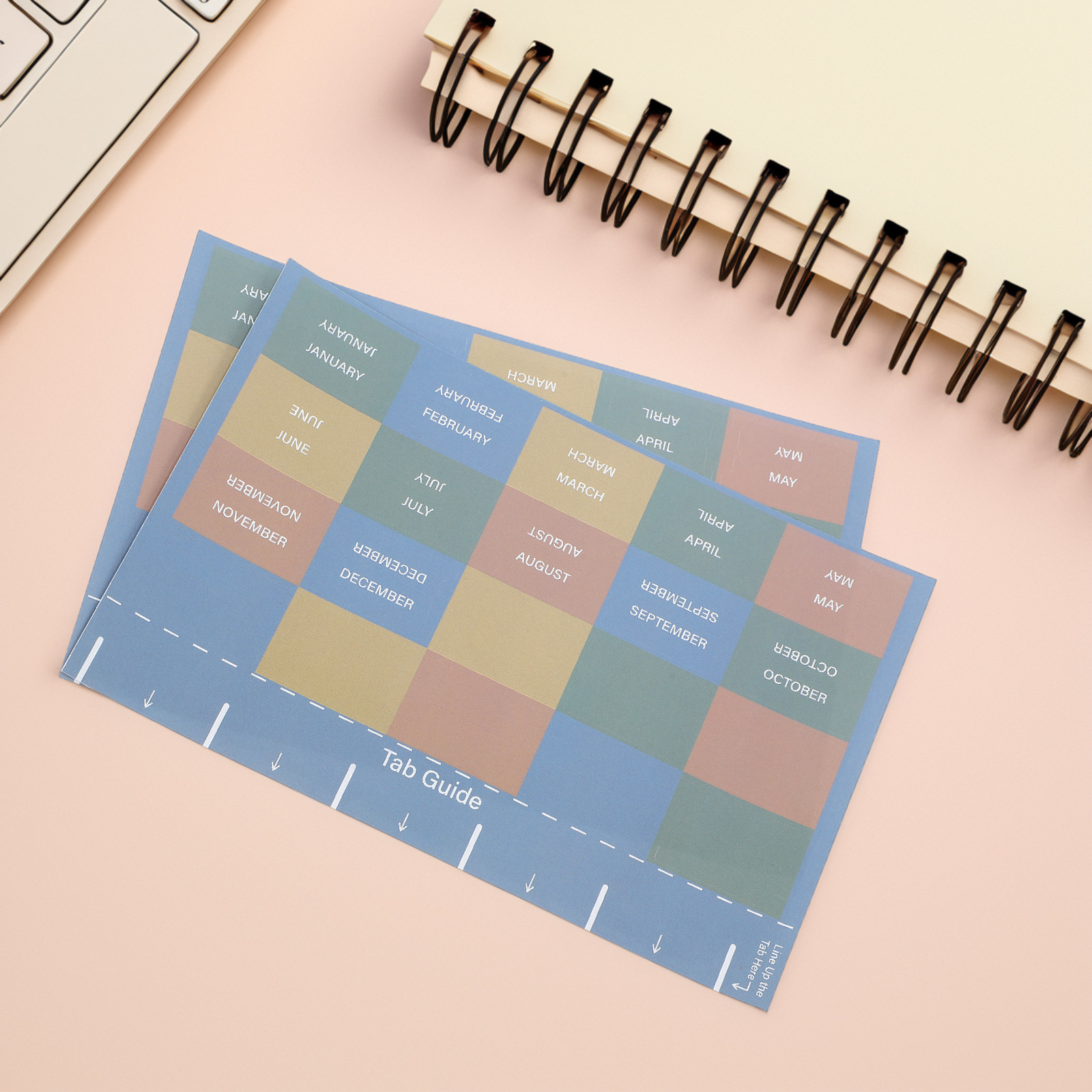 Index Tab Divider - 2 Feuilles d'onglets autocollants pour agenda