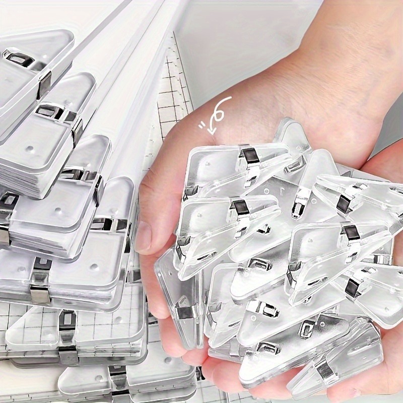 Binder Clip Assorted - Ensemble de 22 clips triangulaires transparents