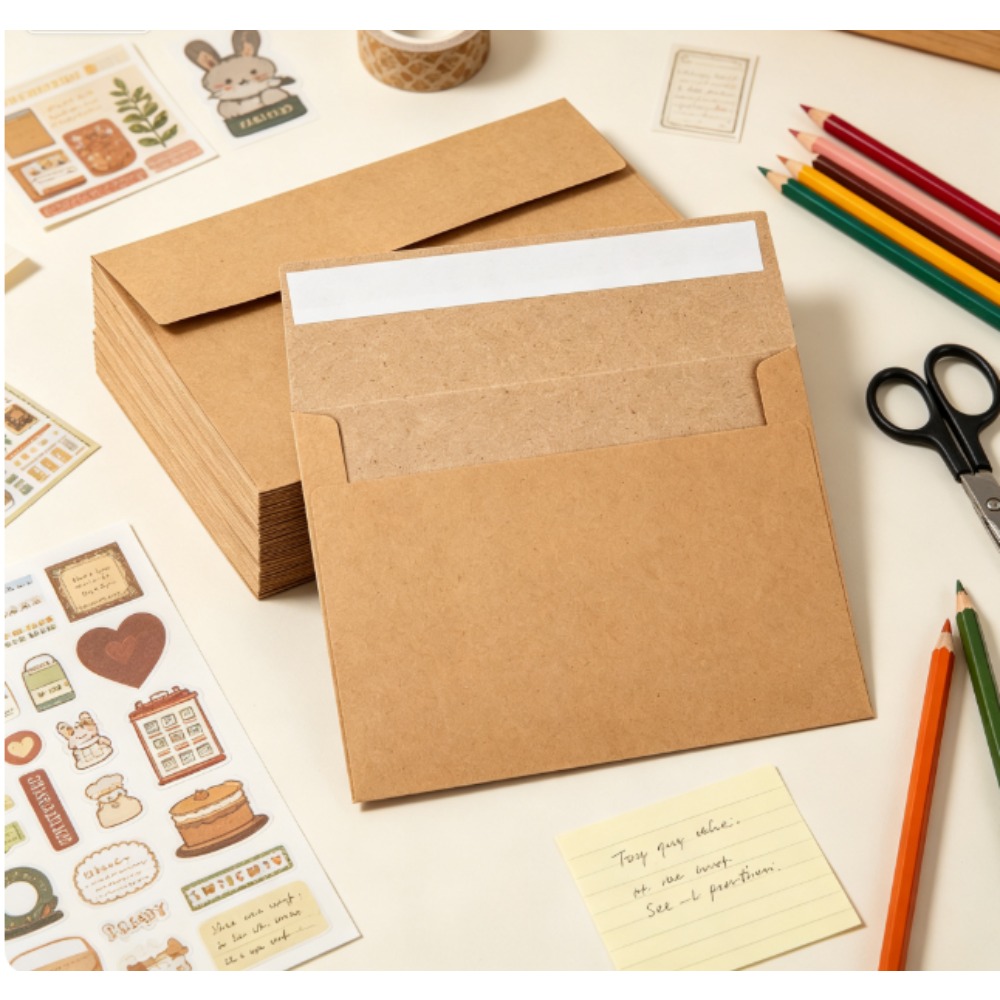 Letter Envelope Kraft - Paquet de 50 enveloppes en papier
