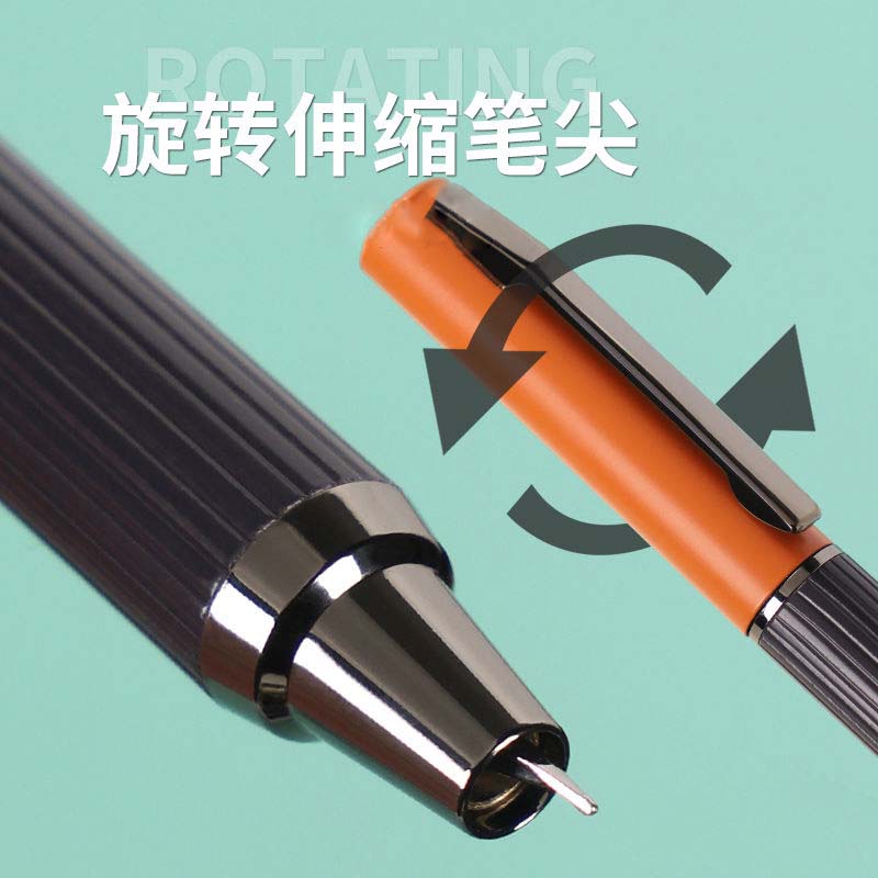 Stationery Supply Business - Stylo-plume métallique rétractable, 2022, cartouche d'encre