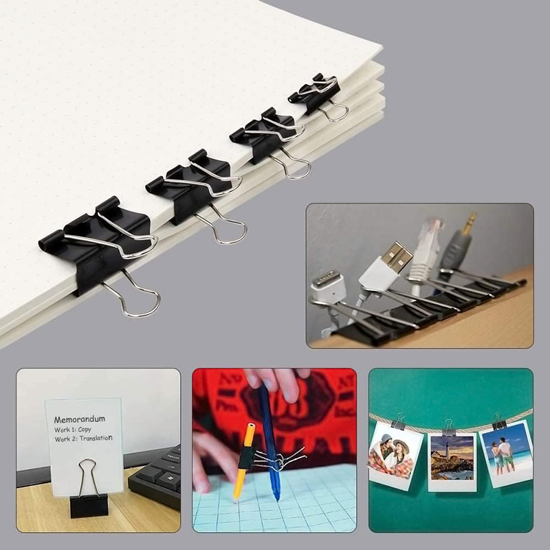 Clips de reliure noirs, clips  - Binder Clip Assorted avis et prix