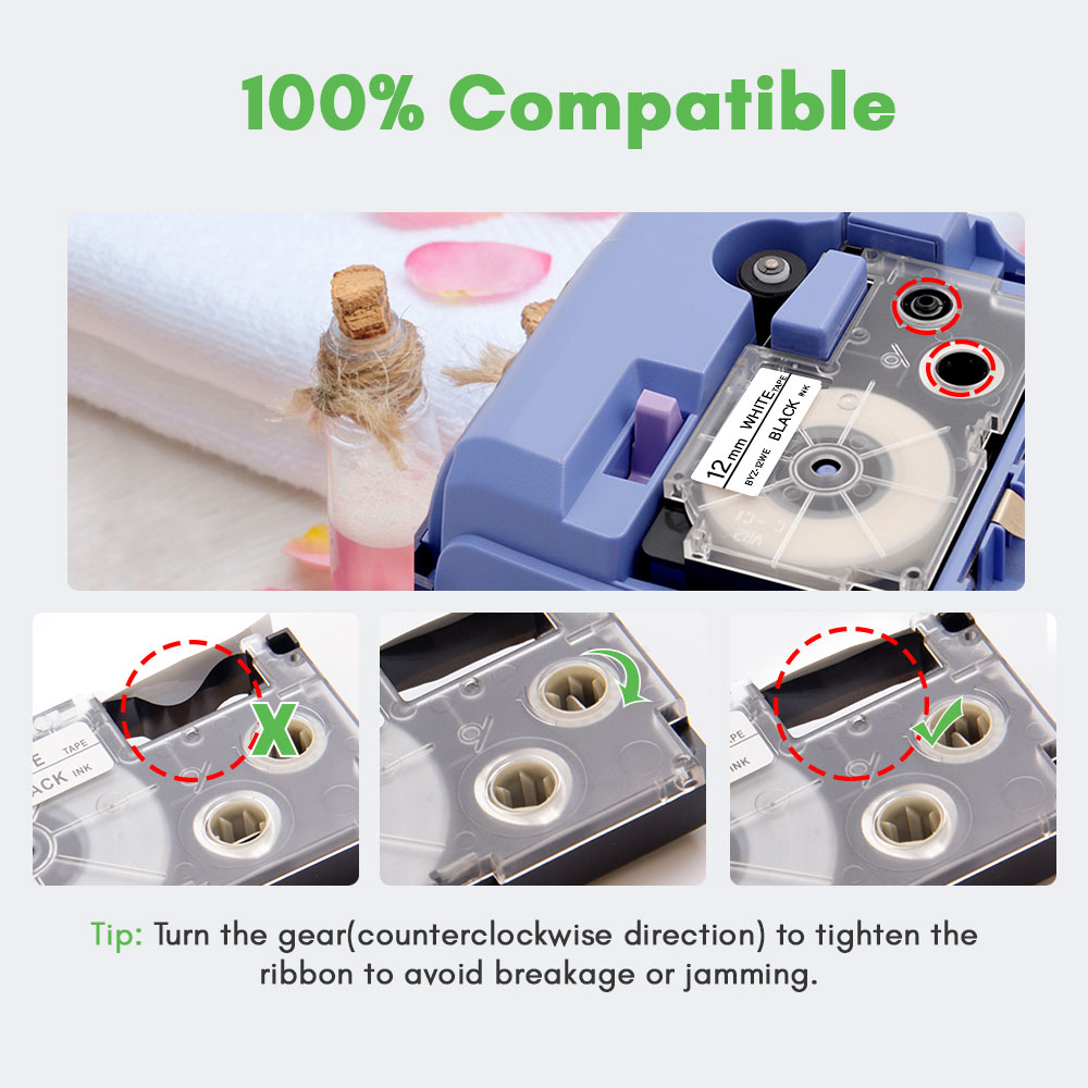 2/5 pièces XR12WE XR9WE ruban  - Label Printer Tape avis et prix